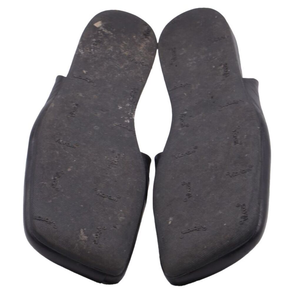 Jil Sander Square-Toe Slingback Flats in Black Leather - Picture 5 of 9